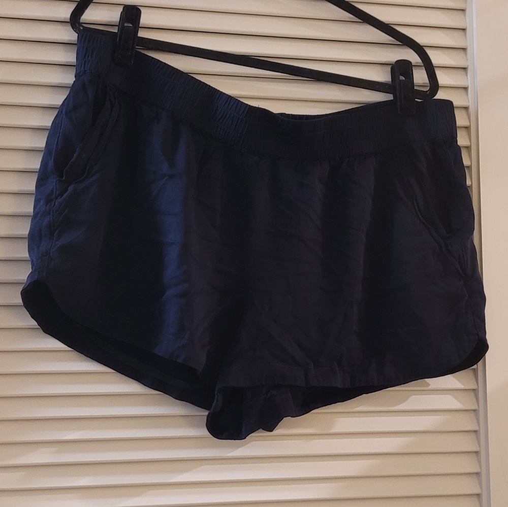 Maurices - (Plus-Size) Navy Black Lounge Shorts W Front Pockets & Elastic Waist